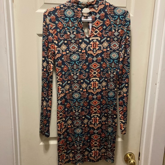 3/20 forever 21 pattern collar neck dress small - Picture 4 of 4
